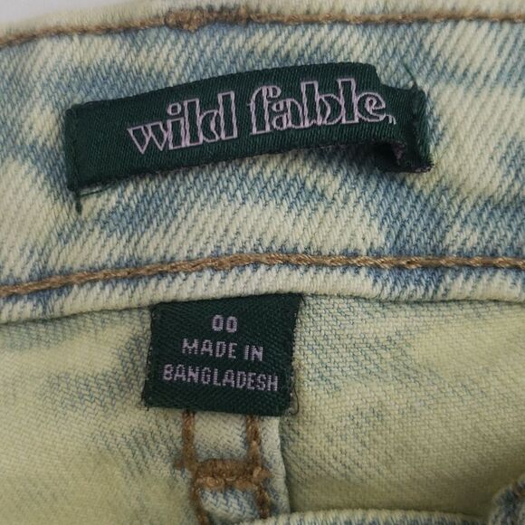 Wild Fable Women's 00 Light Green Acid Wash Jeans - Picture 12 of 16